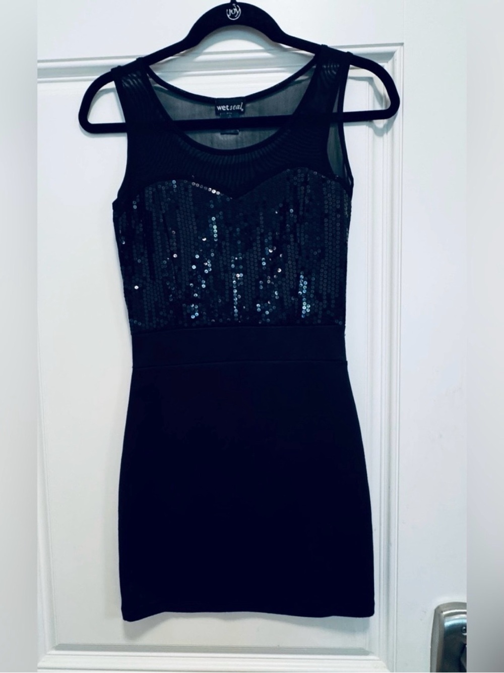 Wet Seal Black Sequin Sheath Mini Dress